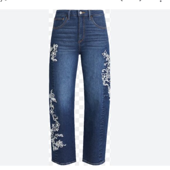 DRIFTWOOD Denim - NEW Driftwood Elaine X Raised Rode Barrel Leg Jeans in Dark Wash 2511